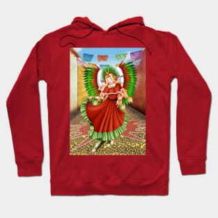 Christmas Quetzalcoatl Dress Background Hoodie